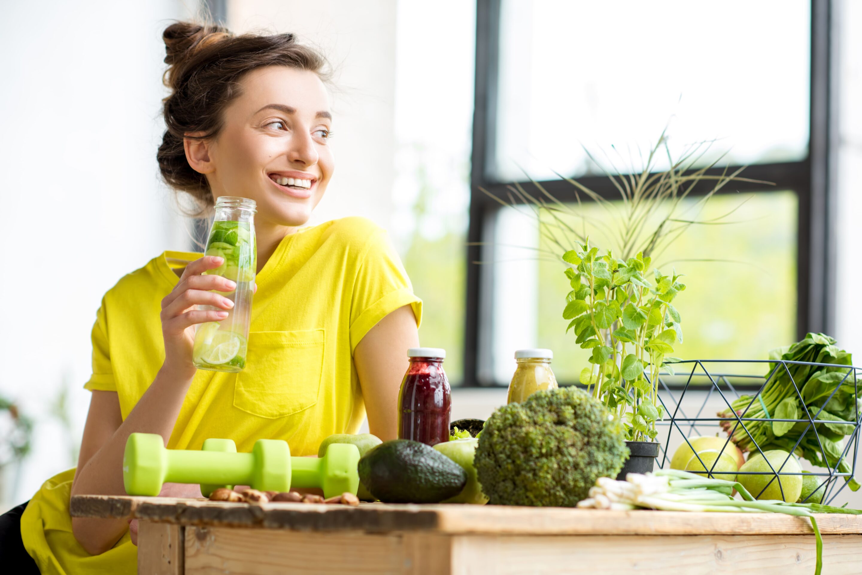 A young healthy woman on a 7-day detox.
